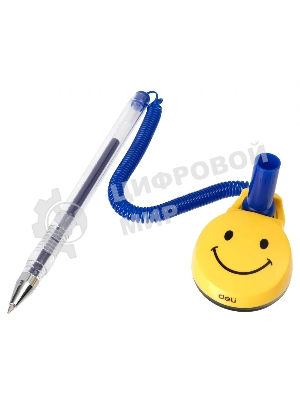 Ручка гелевая Deli E6793blue, d=0.5мм, синие чернила, на подставке сменный стержень, линия 0.35мм