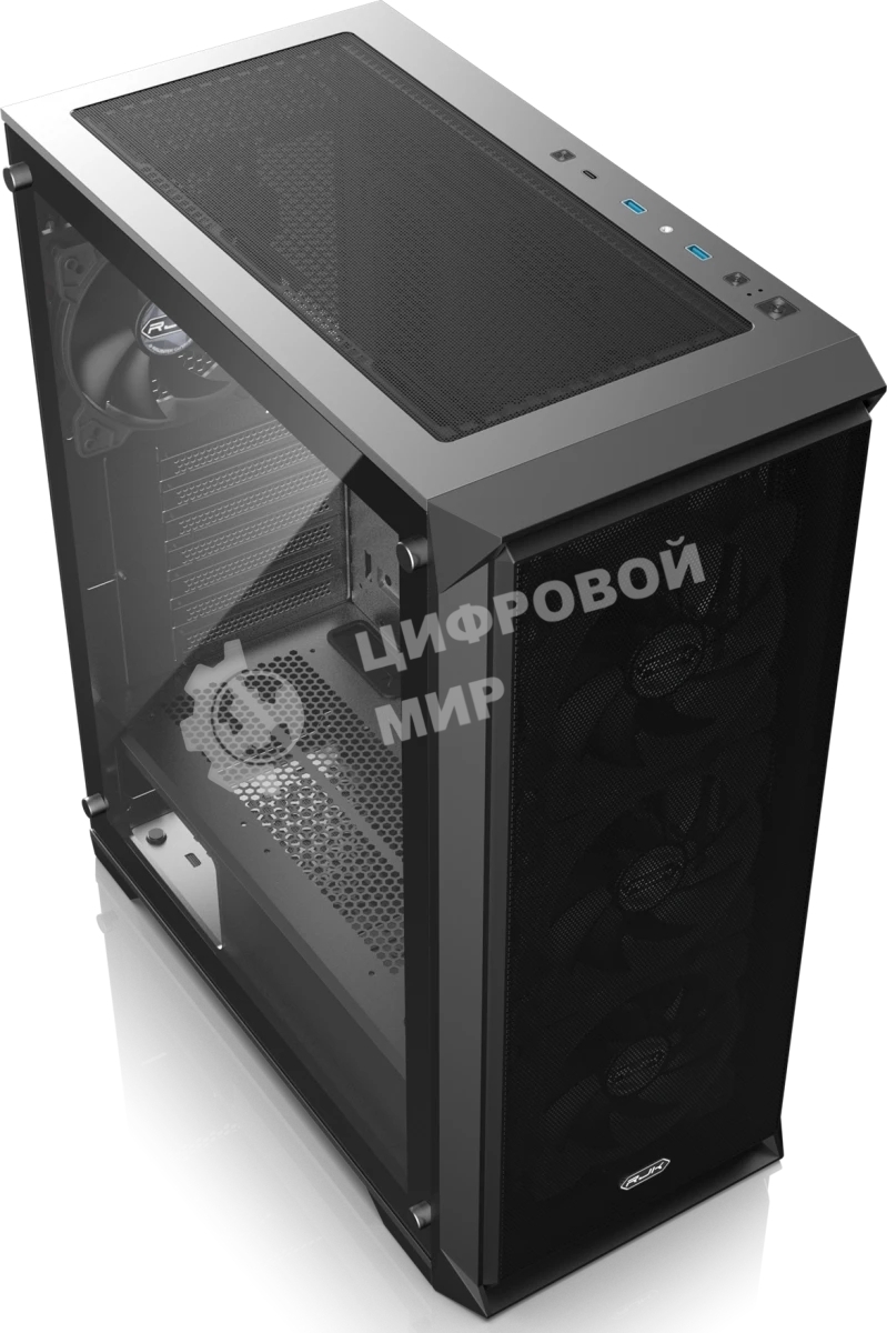 Корпус без блока питания Raijintek ARCADIA 41-MS4, Midi-Tower, TG, 1x120мм + 3x120мм ARGB, 2xUSB-A 3.0 + 1xUSB-C, ATX, mATX, mITX Black
