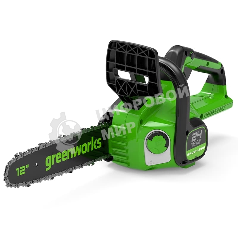 Цепная пила аккумуляторная GreenWorks GD24CS30K2, 24V, 30см, бесщеточная, c АКБ 2 А·ч и ЗУ (2007007UA)