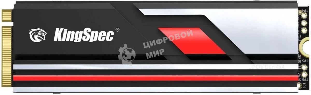 Накопитель SSD KingSpec XG7000, 2Tb, PCIe 4.0 x4, M.2 2280, NVMe, R/W 7400/6600, с радиатором
