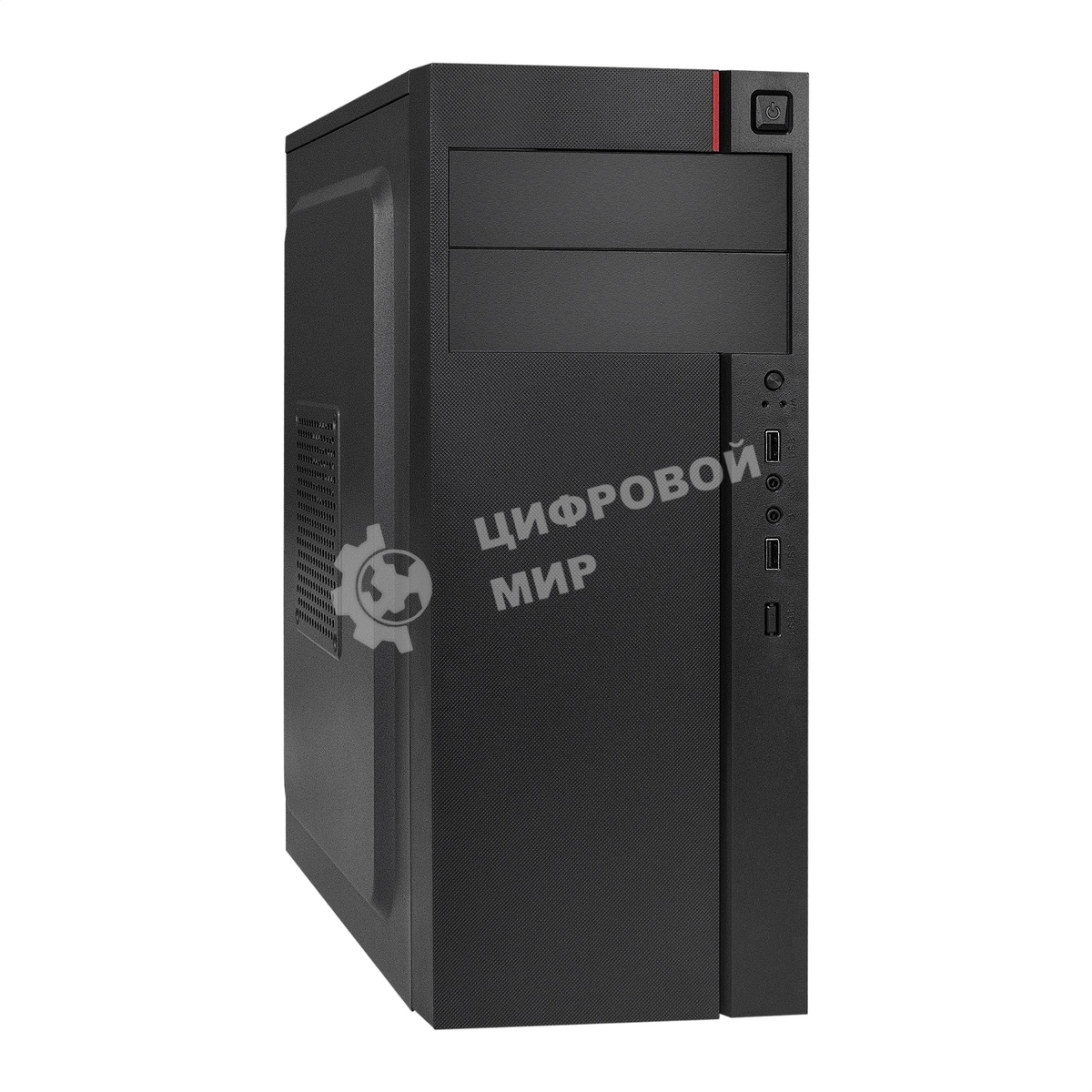 Компьютерный корпус Miditower ExeGate AA-440-UNS500 (ATX, БП UNS500 с вент. 12см, 2*USB, аудио, черный)