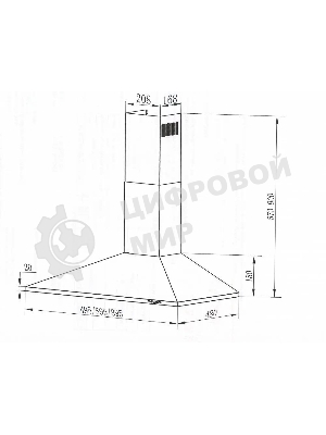 Вытяжка купольная Maunfeld Cork 60, белый, 60 см, 620 куб. м/ч, 47 дБ