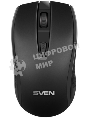 Мышь беспроводная SVEN RX-220W черный, 1600 dpi, радиоканал, USB, кнопки - 4