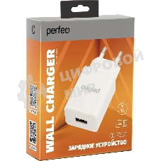 Сетевое зарядное устройство PERFEO с разъемом USB, 1А, белый (I4656)