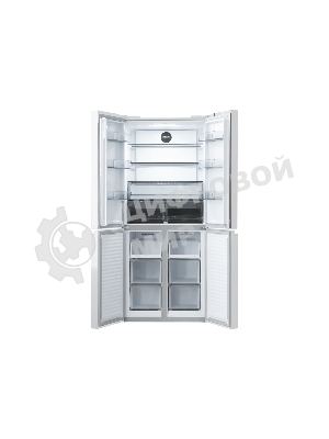 Холодильник Centek CT-1744 NF White Glass белый трехкамерный 267/148л морозилка снизу, No Frost, Side by Side