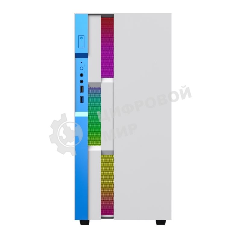 Компьютерный корпус GameMax Brufen C3 WB без БП, MidiT, ATX, Бело-гол, Зак. стекл., USB 3.0, 1*120; 1*140мм вент.