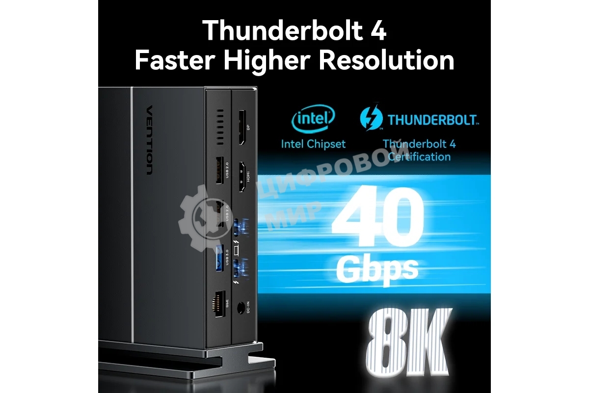 Мультифункциональная док-станция Vention USB Type C 14 в 1 с поддержкой Thunderbolt 4