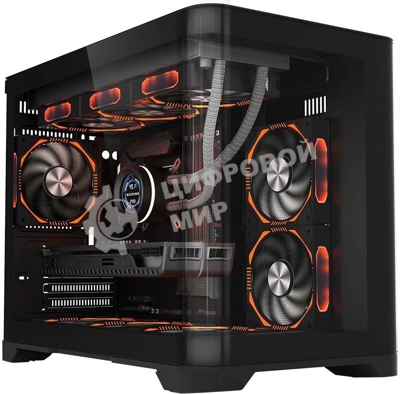 Компьютерный корпус 1STPLAYER UVIEW UV6 черный mATX UV6-BK