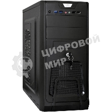 Компьютерный корпус Miditower ExeGate CP-603UB-UNS400 (ATX, БП UNS400 с вент. 12см, 2хUSB, аудио, черный)