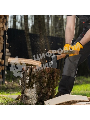 Топор кованый Denzel 680 г, американский тип, буковая рукоятка, 360 мм, EFP