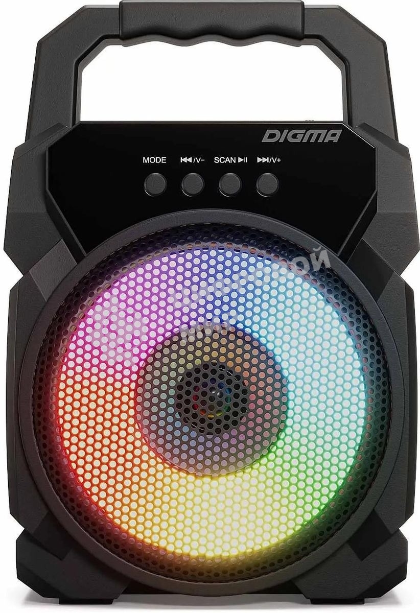 Портативная колонка Digma D-PS1500 черный 10 Вт 1.0 BT 10м 500mAh