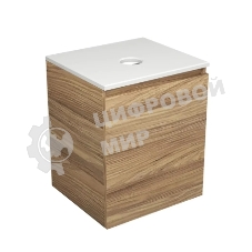 Тумба Bau Dream Blackwood 50 с дверцей, раковина BAU Nimb 51х41 белая, смеситель Hotel Dream Black, нерж. сталь, черный