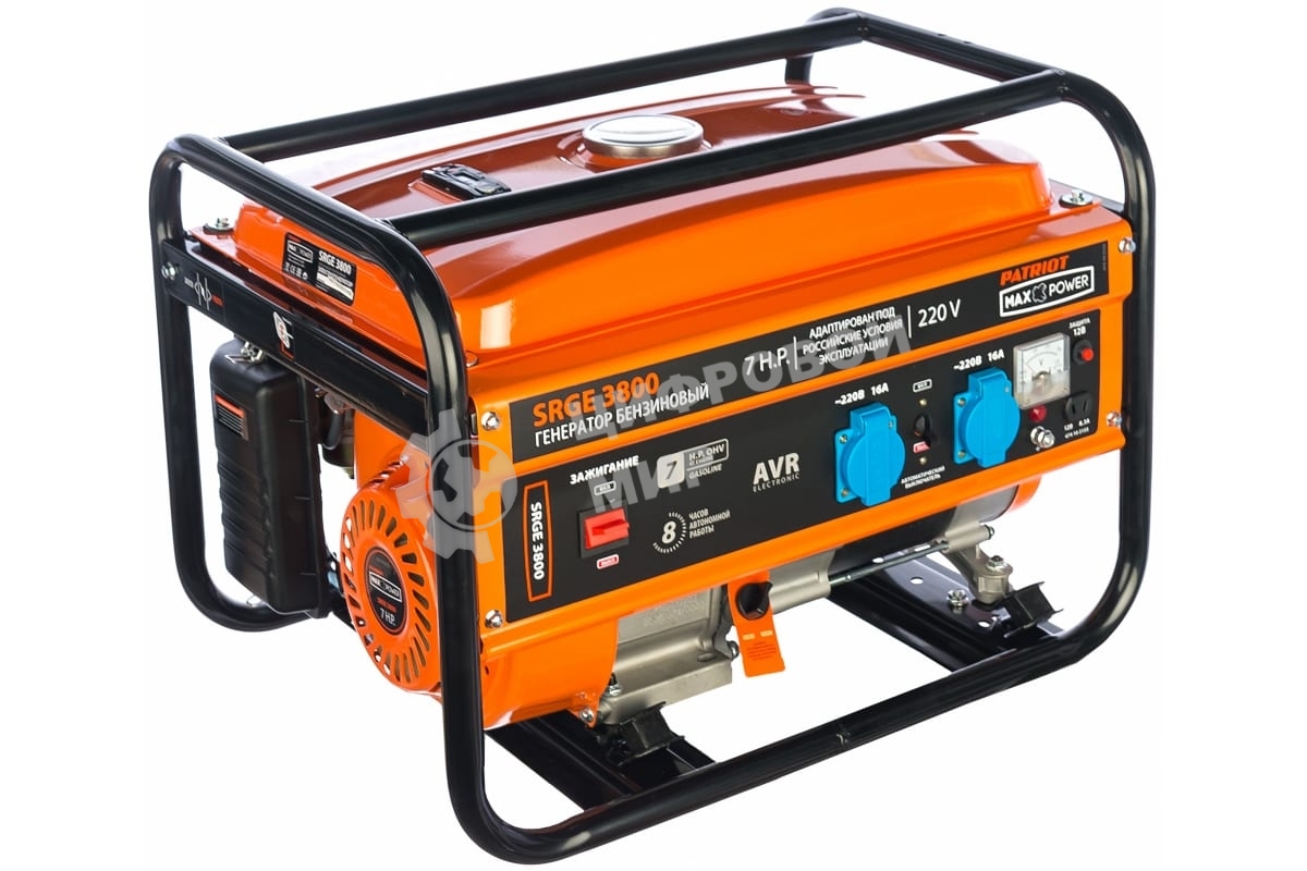 Электрогенератор бензиновый Patriot Max Power SRGE 3800, 3 кВт, 78 дБ, 43.6 кг