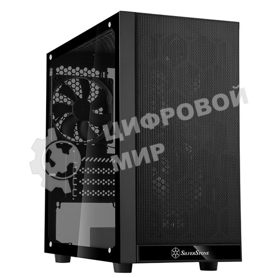 Компьютерный корпус Silverstone SST-PS15B-PRO Precision Mini Tower Micro ATX Computer Case, tempered glass, 2x 120мм ARGb, 1x ARGb Controller, black