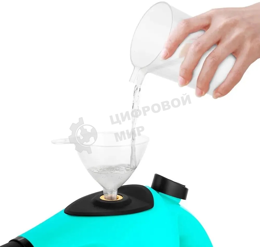 Пароочиститель ручной Kitfort КТ-9138-2 1050Вт черный/зеленый