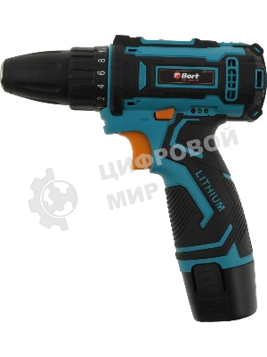 Дрель-шуруповерт Bort BAB-12x2Li-FD, 12 В, 1,5 Ач, 36 Нм, щеточный