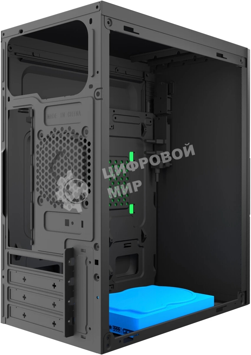 Компьютерный корпус с блоком питания 450Вт. Case Forza mATX, 450W, 2xUSB 2.0, Black, w/o FAN, 8 см fan PSU, power cord