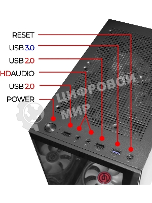 Компьютерный корпус Ginzzu CL305 FAN 3*12LC4 FRGb