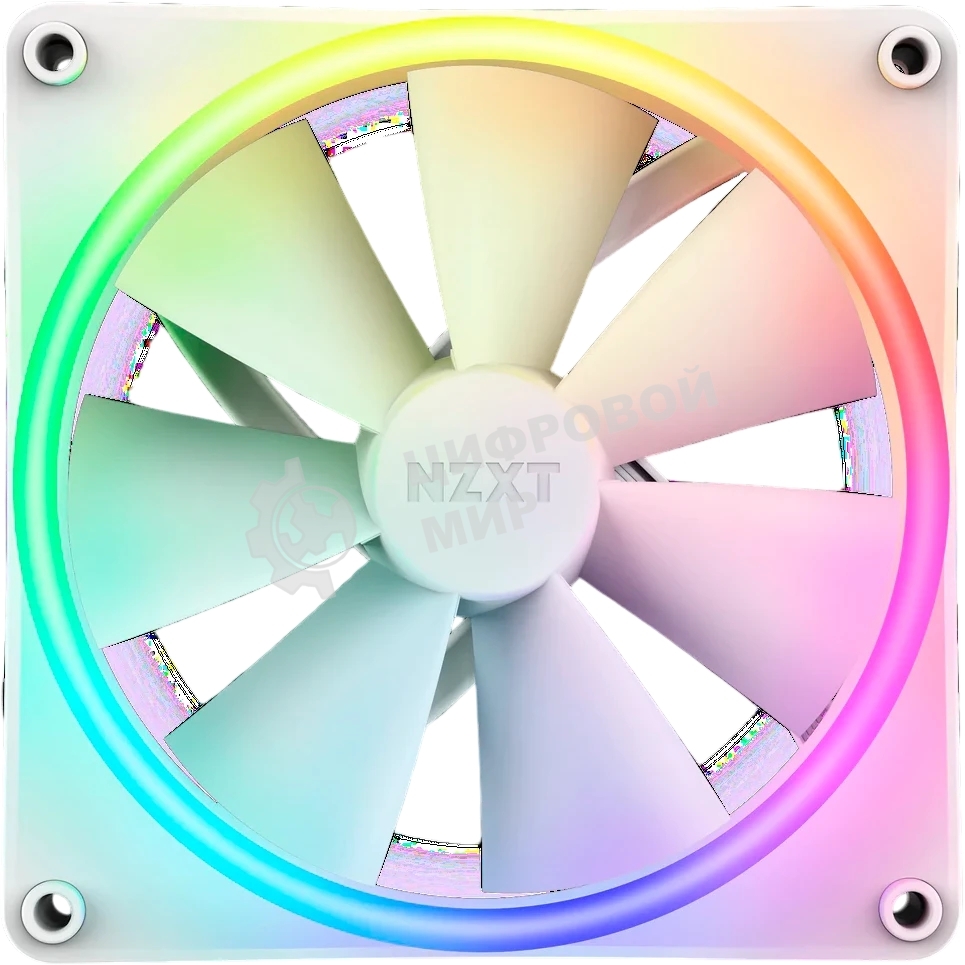 Вентилятор для корпуса Case Cooler NZXT F140 RGb Duo (140x140x25мм, 4-pin PWM, RGb, 84.75CFM, 36dBA, 1800RPM, белый)