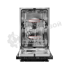 Встраиваемая посудомоечная машина Kuppersberg GHS 4520, High-Tech, 45 см, 10 комплектов, 6 программ, 3 корзины, конденсационная сушка, полная защита от протечек, индикатор отсутствия соли и ополаскивателя, отображение времени мытья, сенсорное управление, 