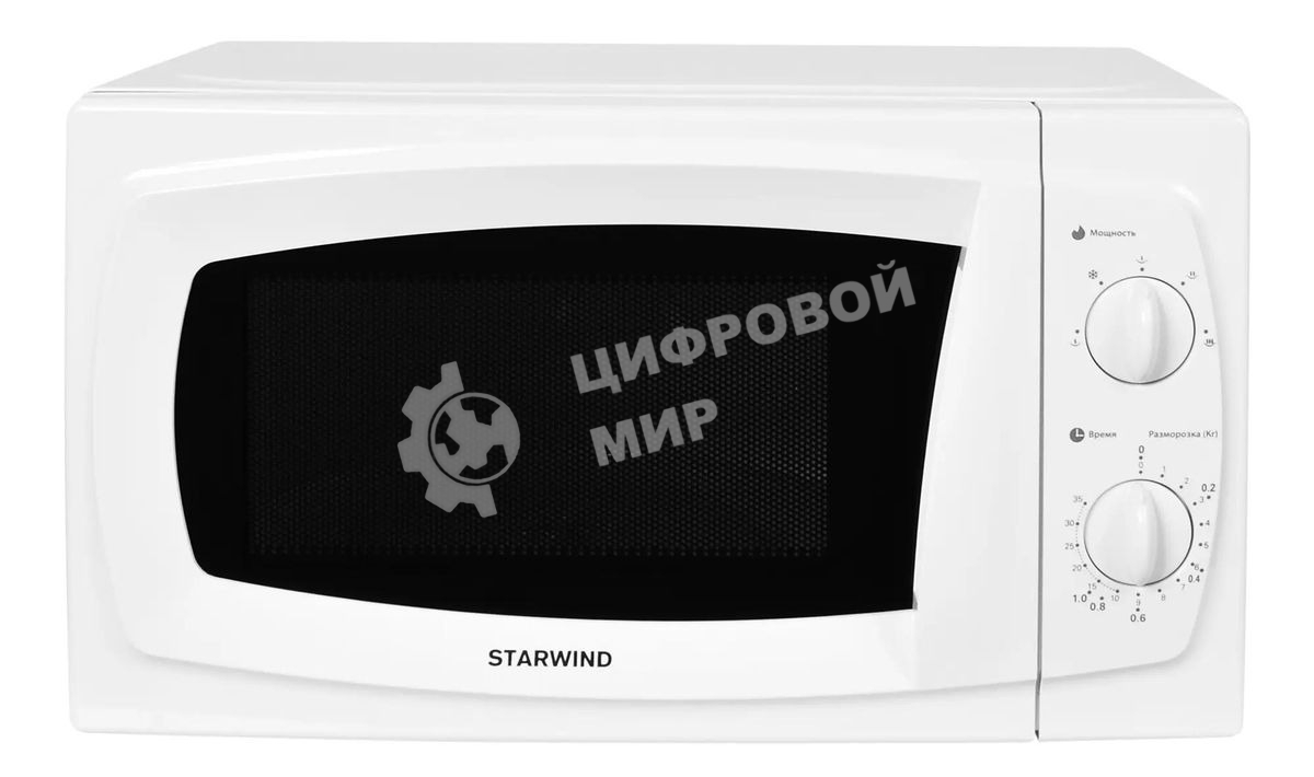 Микроволновая печь Starwind SWM5520 белый, 20 л, 700 Вт, переключатели - поворотный механизм