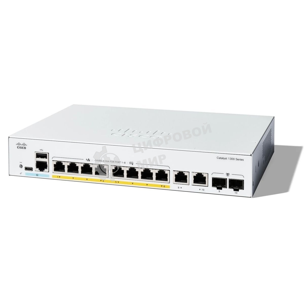 Коммутатор Cisco Catalyst C1300-8P-E-2G, 8×1 Гбит/с, 2×1 Гбит/с SFP