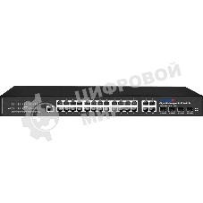 Коммутатор Trassir TR-NS24284C-400-24PoE (L2) 24x1Gbит/с 4xКомбо(1000BASE-T/SFP) 24PoE 400W управляемый