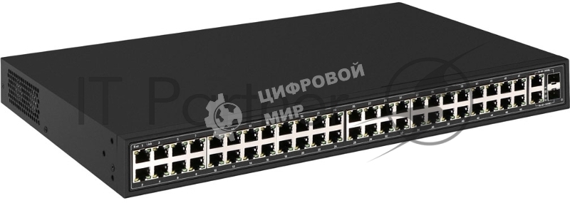 Коммутатор OSNOVO SW-64822(700W), 48×100 Мбит/с PoE + 2×1 Гбит/с Combo (SFP/RJ-45), неуправляемый