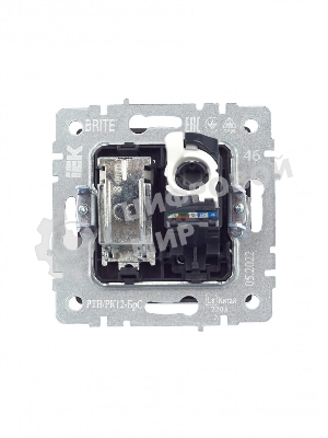Розетка телевизионная двойная TV+RJ45 IEK BRITE РТВ/РК12-БрС кат.5E сталь
