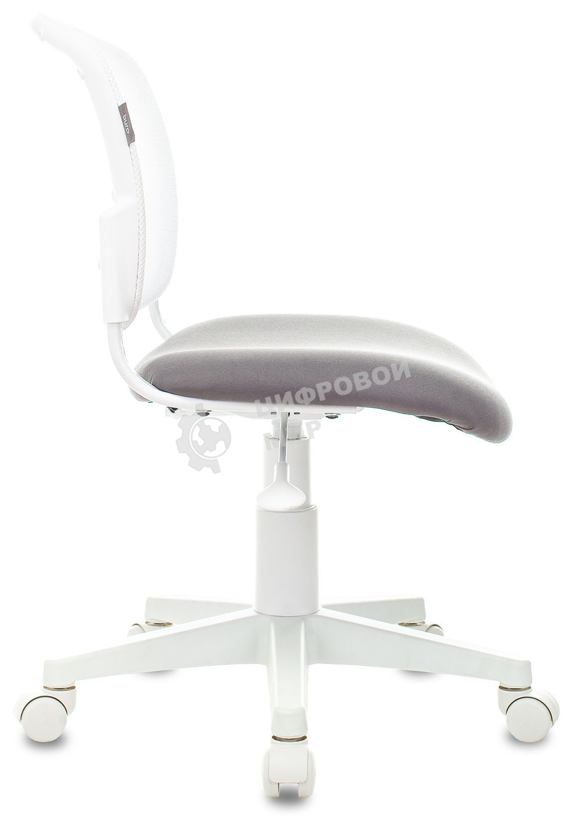 Кресло детское Бюрократ CH-W296NX белый TW-15 Neo Grey сиденье серый, сетка/ткань, крестов. пластик, пластик белый