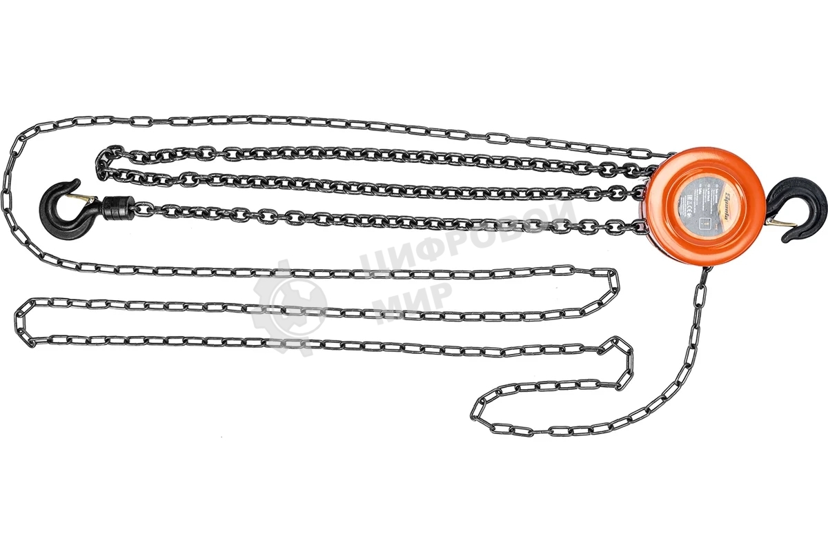 Таль цепная Sparta 1 т, h подъема 2,5 м, расстояние между крюками 300 мм