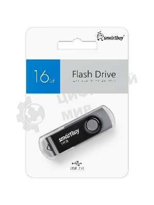 Флешка USB Smartbuy Twist Black (SB016Gb2TWK), 16Gb, USB 2.0, R/W 15/5, черный