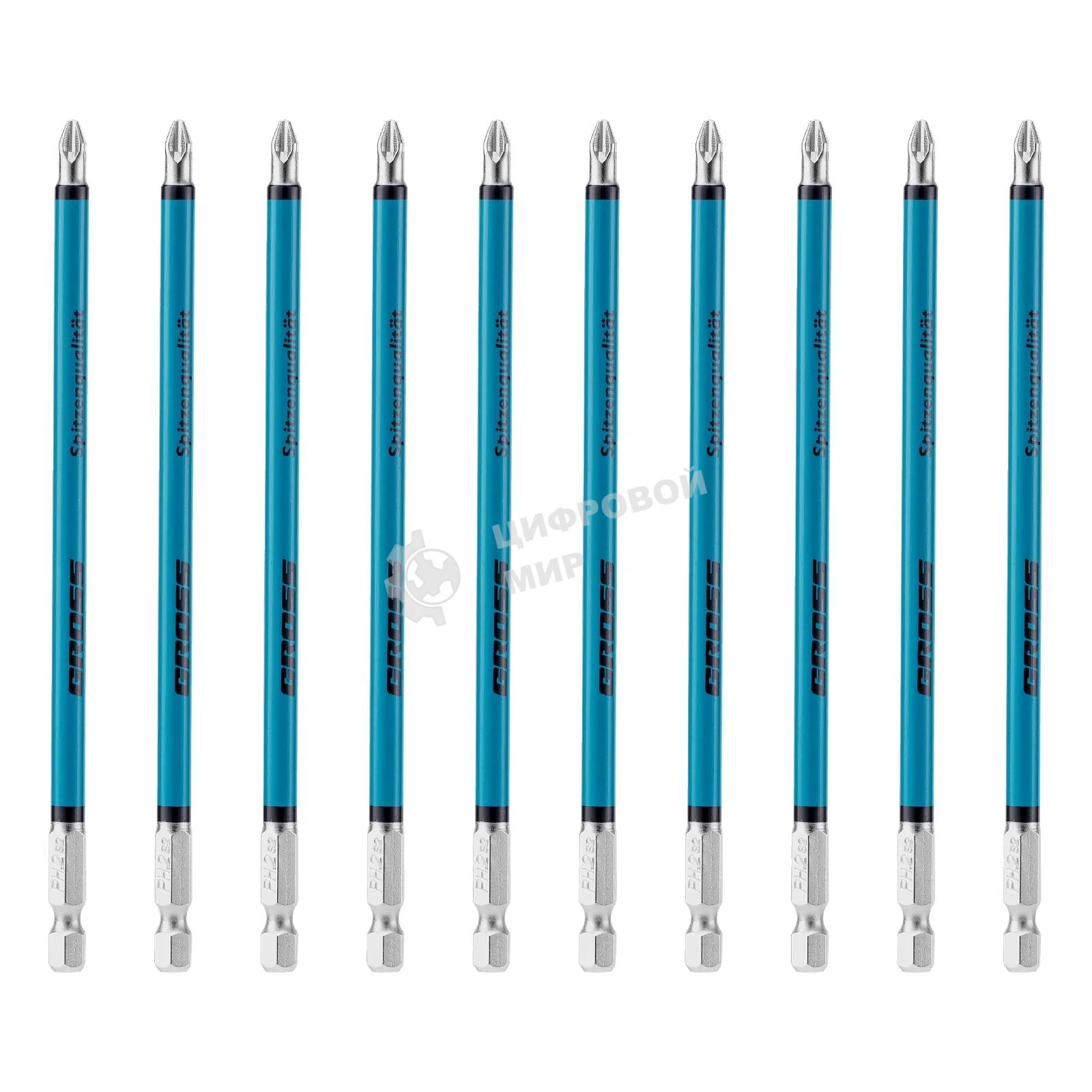 Бита Gross PH2х150мм, сталь S2, кругл., 10шт.