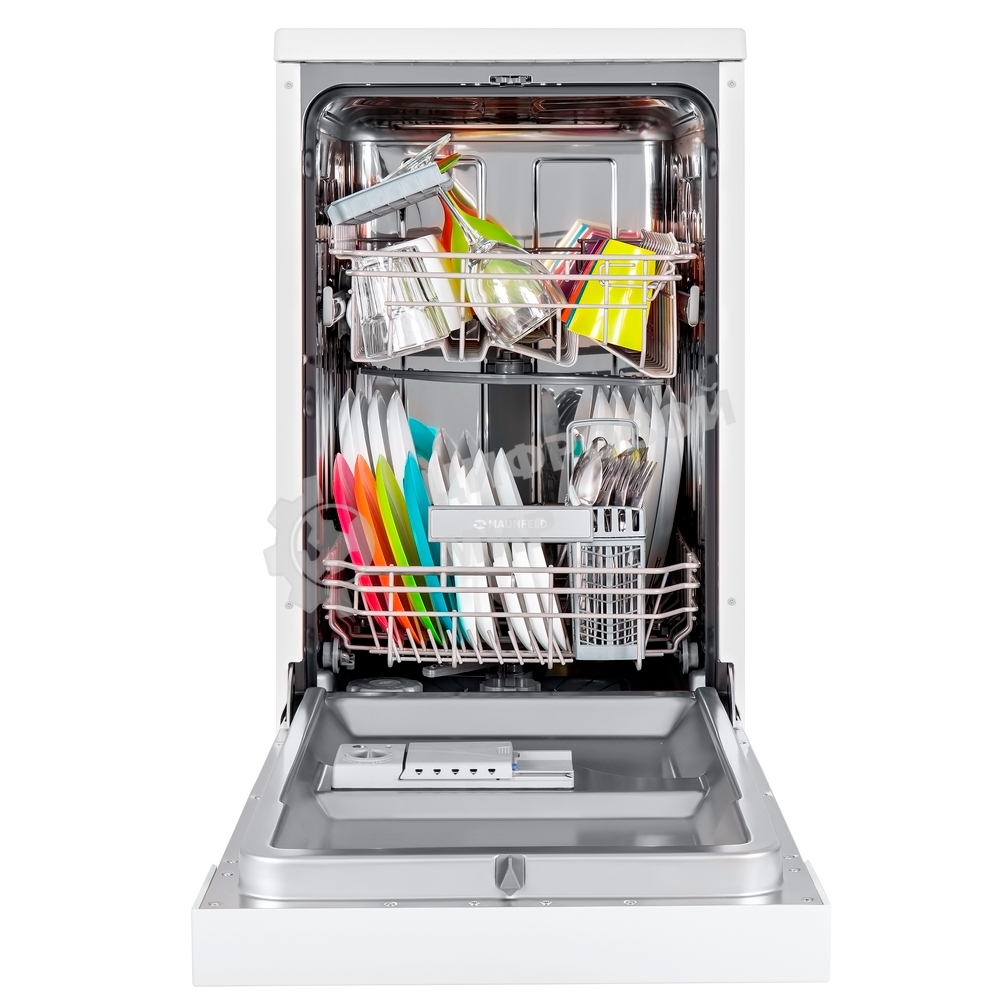 Посудомоечная машина Maunfeld MWF08S, белый, 44.8 см, 9 компл., 49 дБ, класс A+