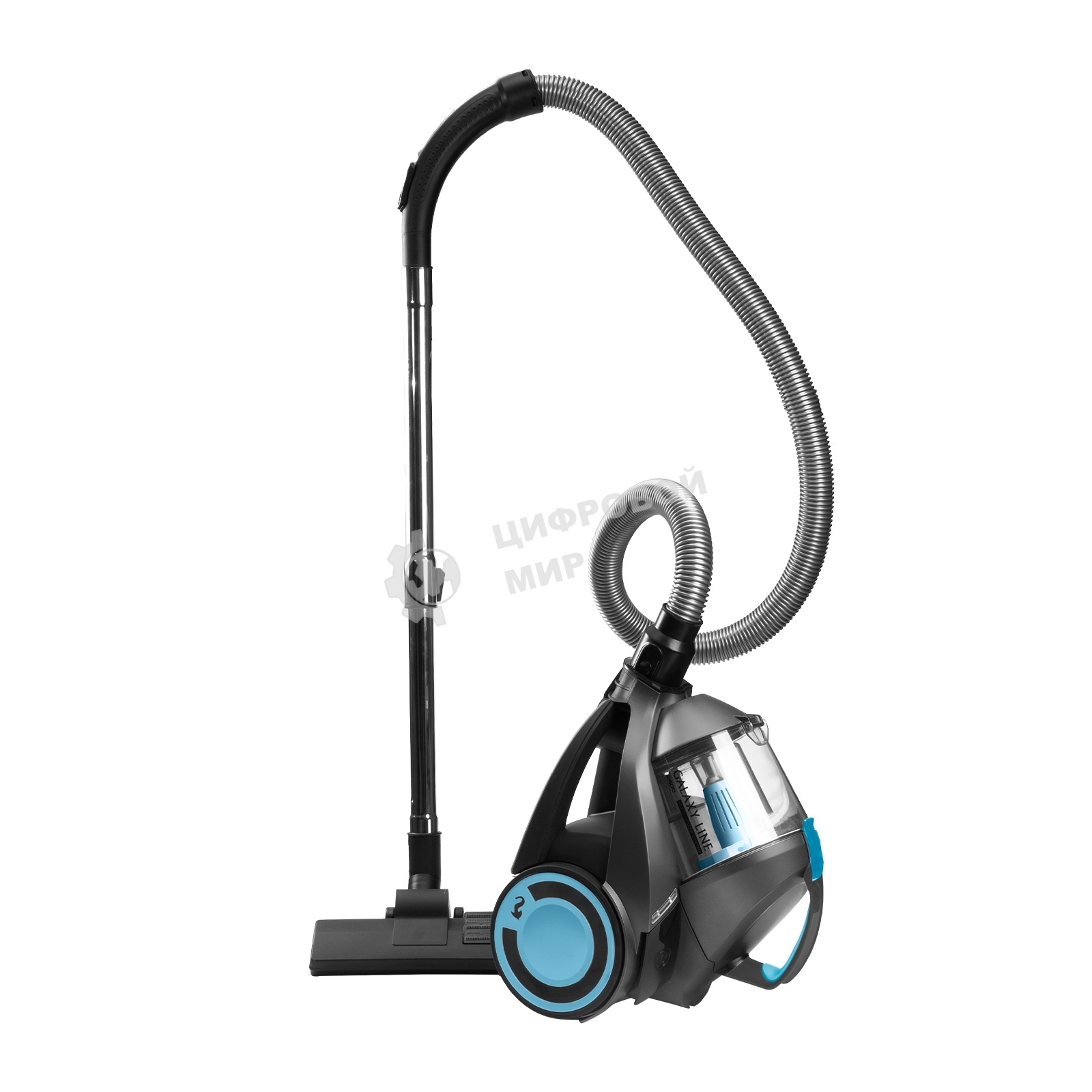 Пылесос Galaxy Line GL 6224 серый/голубой, 300/2400 Вт, уборка сухая, пылесборник контейнер 2 л