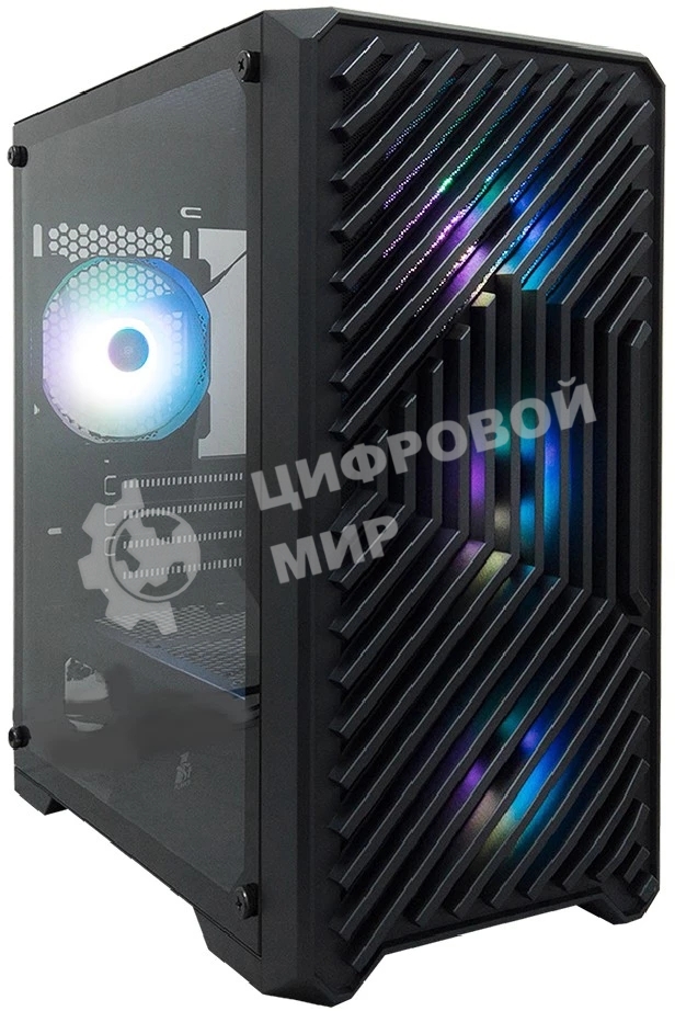 Компьютерный корпус 1STPLAYER TRILOBITE T5 ARGb Black, mATX, 4x120мм ARGb fans