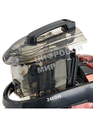 Пылесос Delta LUX DE-3501 черный/терракотовый, 400/2400 Вт, уборка сухая, пылесборник контейнер 2,5 л