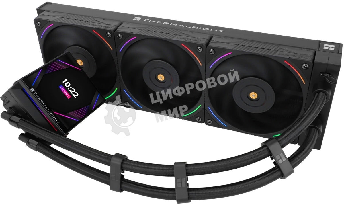 Водяное охлаждение для процессора Thermalright Hyper Vision 360 (360mm, LED, Black, ARGB/Fans: 3x120mm, 69CFM, 27dBA, 2150RPM/Pump height 68mm, 6400RPM, Rad thickness 27mm/S: 1700, 1200, 1851, 115X, 2011, 2066, AM5, AM4)