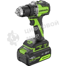 Дрель безударная Greenworks DD560 патрон:быстрозажимной реверс (3708407CUB)