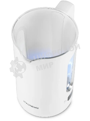 Чайник электрический Hyundai HYK-G5510 1.5 л, 2200 Вт, белый/прозрачный корпус: стекло