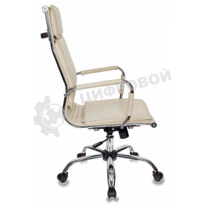 Кресло руководителя Бюрократ CH-993/ivory слоновая кость, искусственная кожа, крестовина хромированная