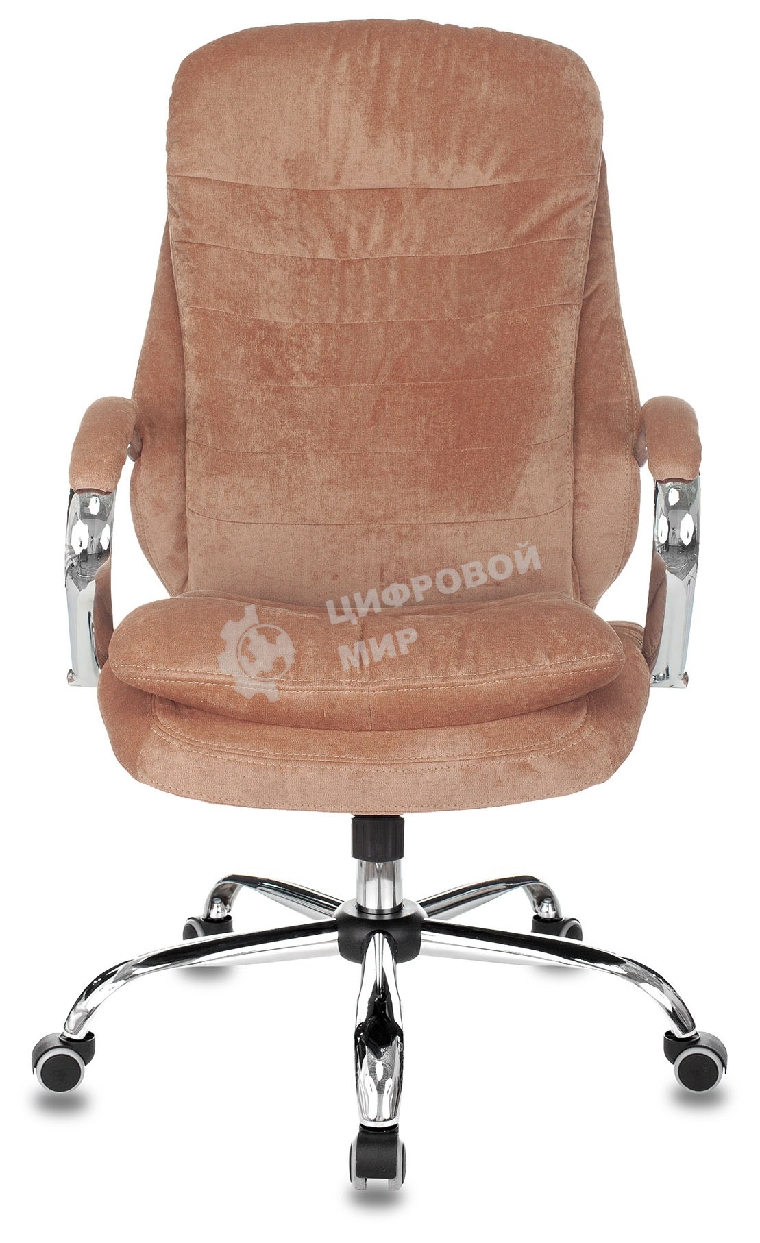 Кресло руководителя Бюрократ T-9950SL Fabric светло-коричневый Velvet 90, крестовина металл хром