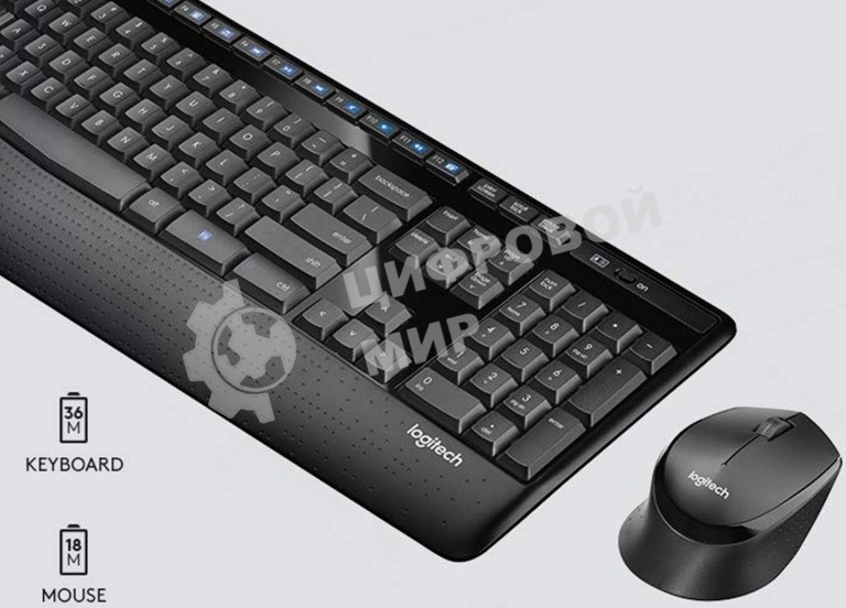 Клавиатура + мышь Logitech MK345 клав:черный мышь:черный USB беспроводная Multimedia (920-012925)