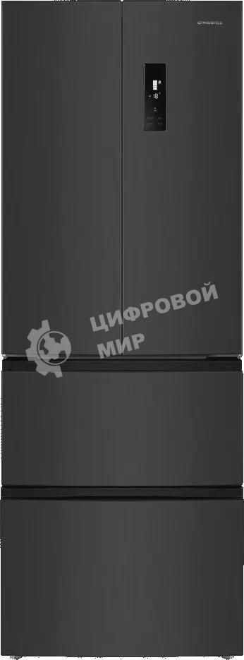 Холодильник Maunfeld MFF180NFSBE01 серый трехкамерный 224/113л морозилка снизу, No Frost