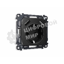 Комплект механизма электрической розетки OMEGA Черный матовый 2USB A+A 18W (быстрая зарядка) с/з QUANT (OP8090, VM155) MO809010