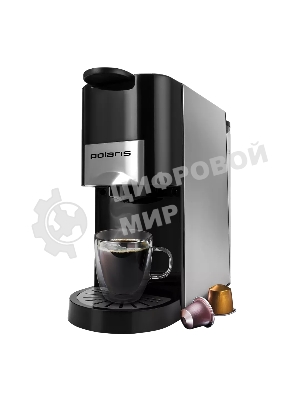 Кофеварка Polaris PCM 2020 3-in-1 черный/нержавеющая сталь, исп. кофе - молотый/капсулы, 0.8 л, 1450 Вт, 20 бар