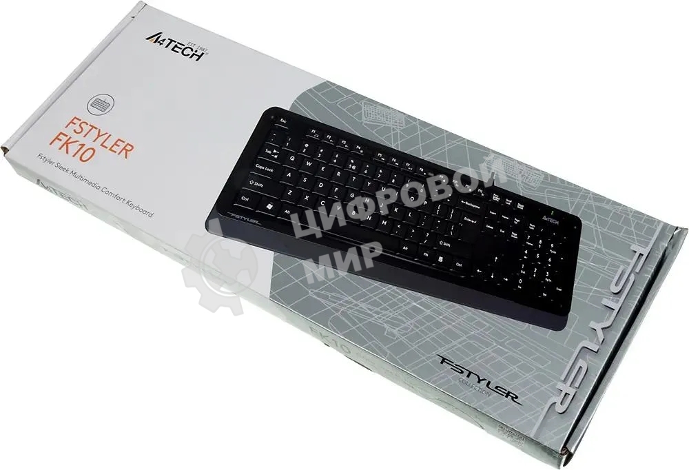 Клавиатура проводная A4Tech Fstyler FK10, USB, черный/серый