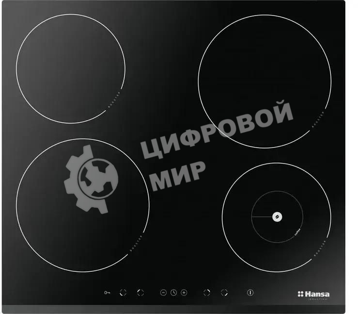 Индукционная варочная панель Hansa BHI68508, конфорок: 4 шт., стеклокерамика, независимая, черный