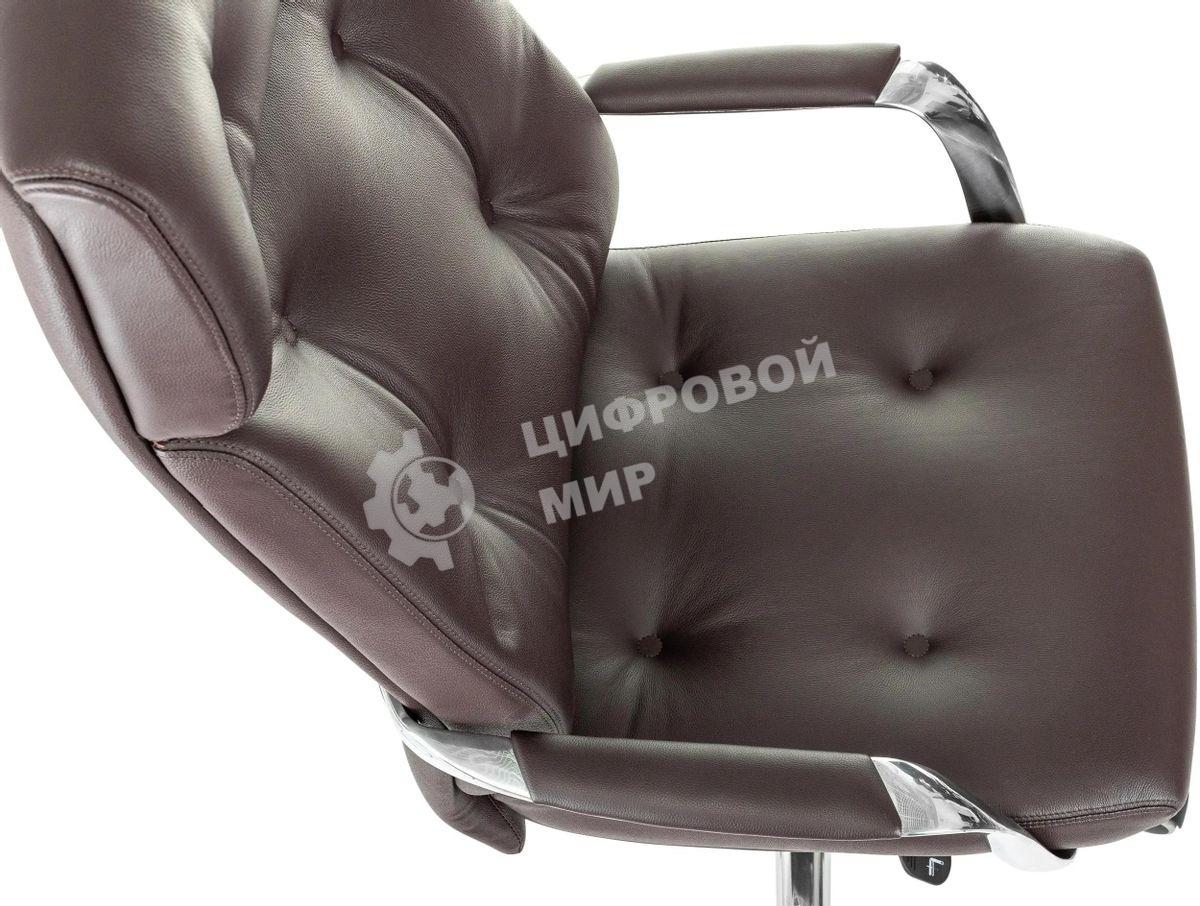 Кресло руководителя Бюрократ DAO/BROWN коричневый, кожа, крестовина алюминий