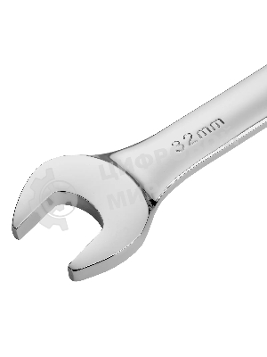 Ключ комбинированный Denzel, с трещеткой, 32 мм